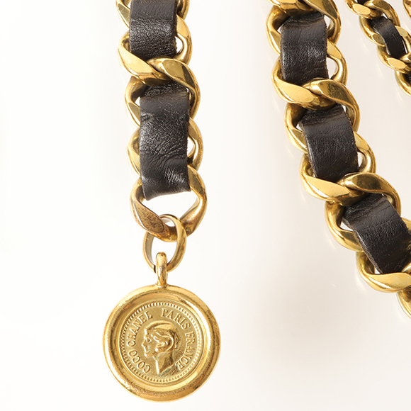 CHANEL 1994 Made Cc Mark Coin Charm Chain Belt Black - Picture 8 of 14